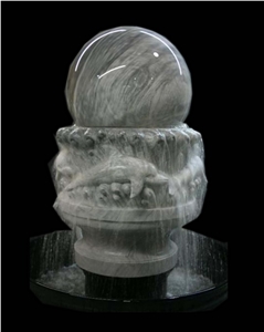 Viskont White Granite Carving Ball Fountain