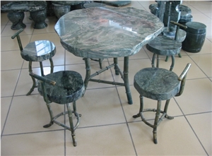 Stone Table and Bench Chair