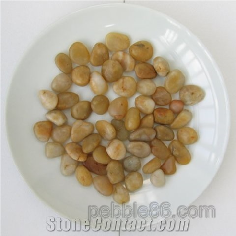 Yellow Polished Pebble Stone