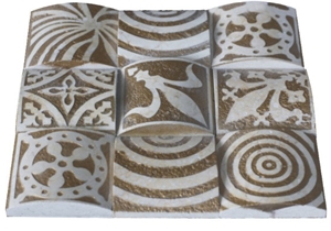 Limestone Mosaic Art,Amarelo Negrais Yellow Limestone Mosaic