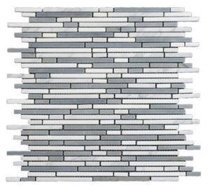 Sikis Argalasti Semi White Grey Marble Mosaic