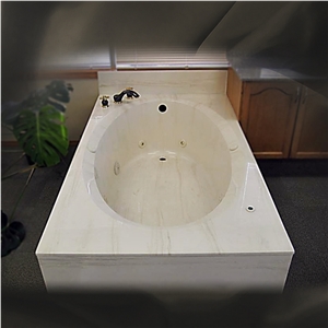 Beige Marble Bathtub