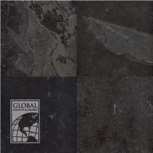 Brazilian Black Slate Slabs & Tiles