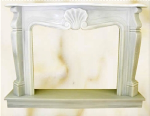 Fossil Beige Limestone Fireplaces Mantel