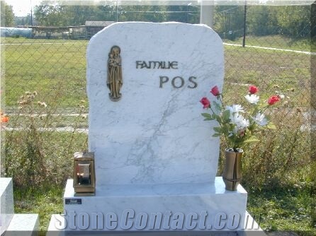Bianco Carrara Marble Tombstone