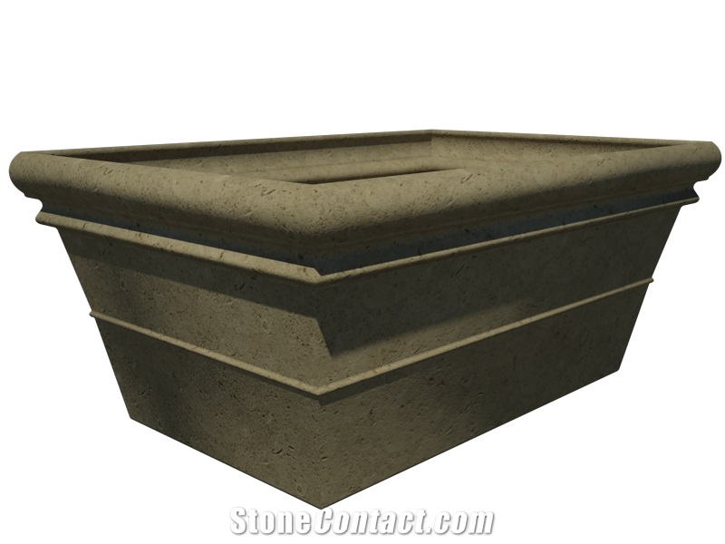 Rectangular Cast Stone Planter - AAPL007
