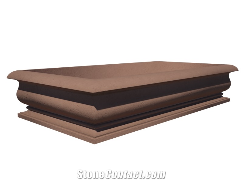 Rectangular Cast Stone Planter - AAPL016