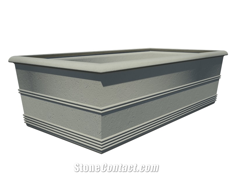 Rectangular Cast Stone Planter - AAPL019