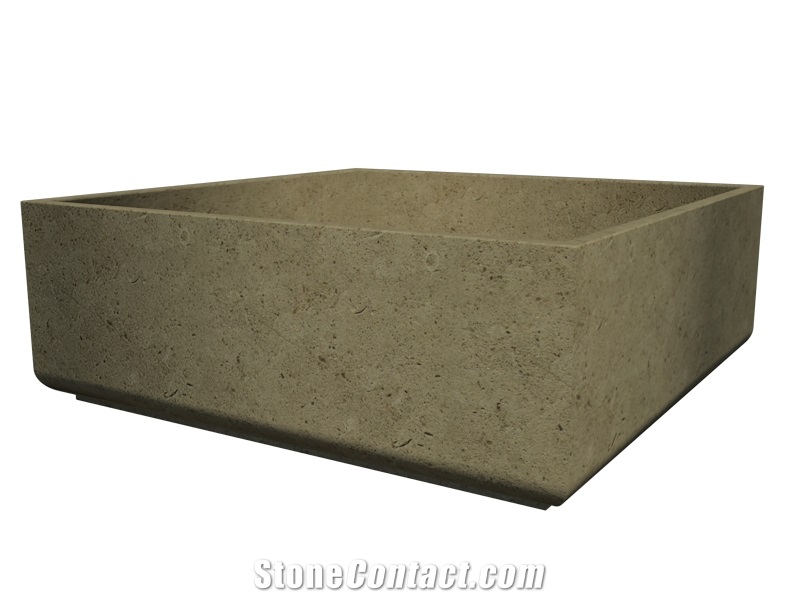 Square Cast Stone Planter - AAPL003