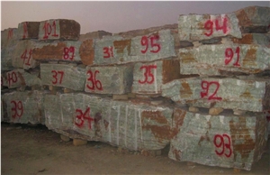 Multicolor Green Onyx Block, Pakistan Green Onyx