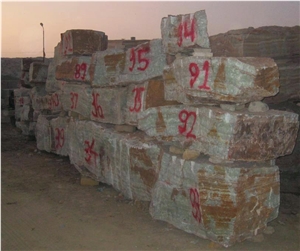 Multicolor Green Onyx Block, Pakistan Green Onyx