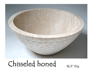 Chisseled Honed Light Travertine Sink