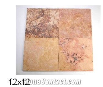 Peach Travertine Tiles 12x12
