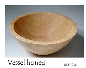 Vessel Honed Travertine 16.5 Dia