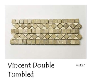 Vincent Double Tumbled Travertine Border