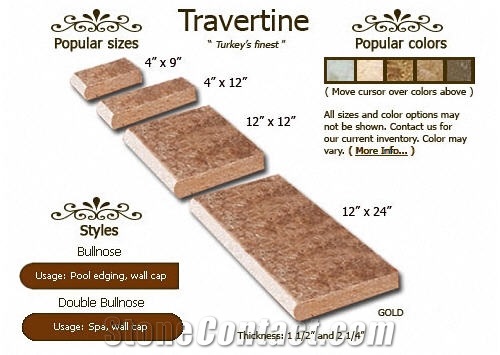 Brown Travertine Pool Copings