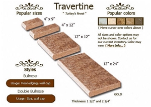 Brown Travertine Pool Copings