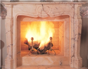 Fireplace in Rosa Portogallo, Pink Marble Fireplace in Rosa Portogallo, Pink Marble