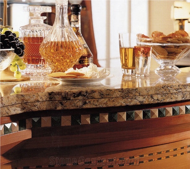 Granito Giallo Napoleone Bar Top, Yellow Granite