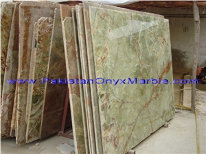 Dark Green Onyx Slabs & Tiles, Pakistan Green Onyx