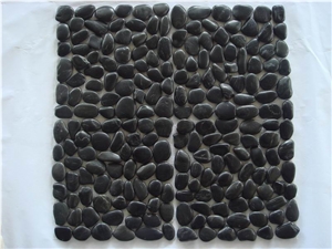 Black Marble Pebble Mosaic