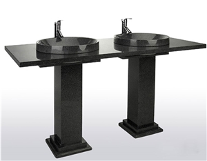 Menggu Black Basalt Pedestal Sink