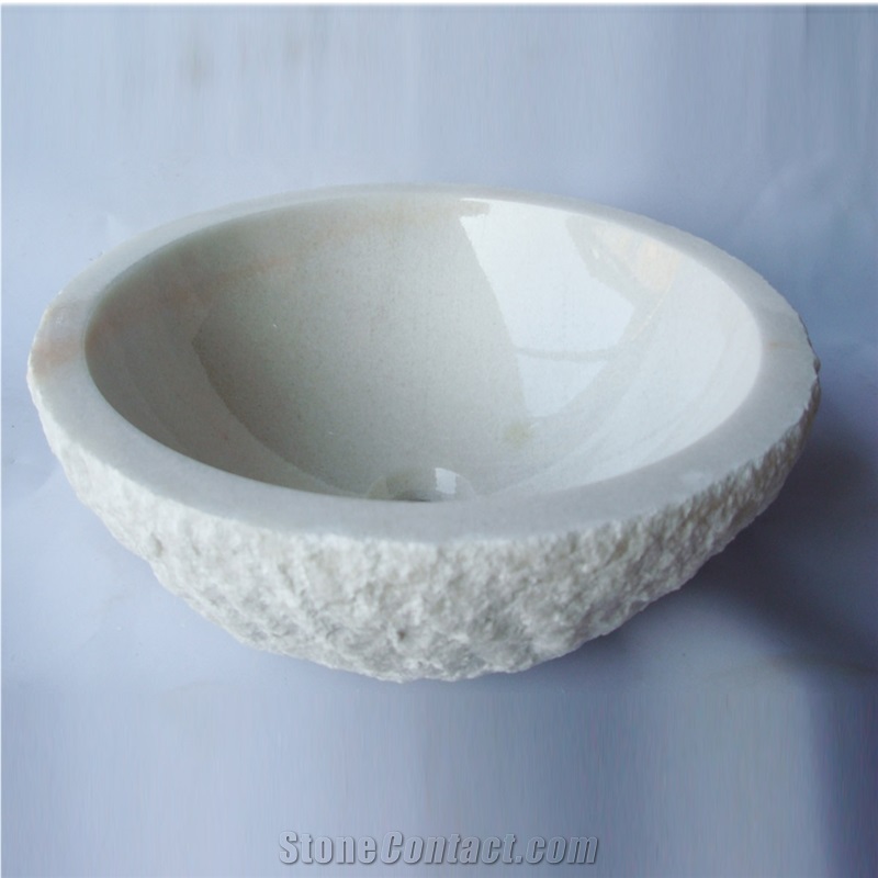 White Onyx Round Sink
