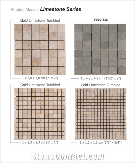 Gold Limestone Tumbled Mosaic