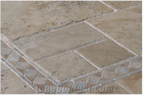 Rustic Travertine Brushed Chiseled Edge French Pat