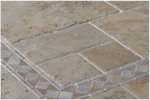 Rustic Travertine Brushed Chiseled Edge French Pat Rustic Travertine Brushed Chiseled Edge French Pat