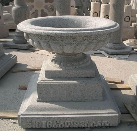 Grey Granite Flowerpot