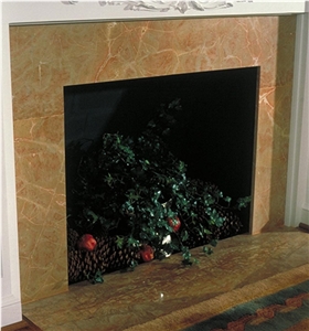 Jerusalem Royal Red Limestone Fireplace