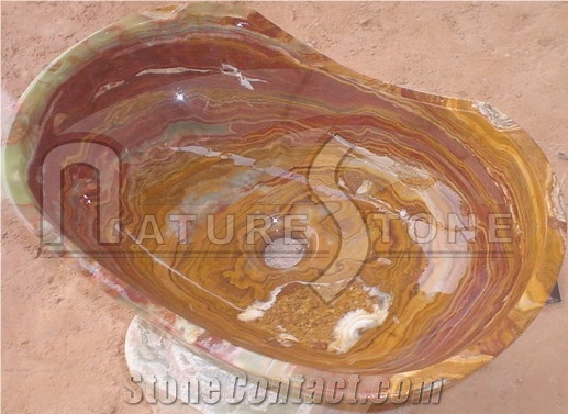 Onyx Sinks, Multi Red Onyx Sinks, Red Onyx Sink
