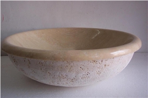 Beige Travertine Sink