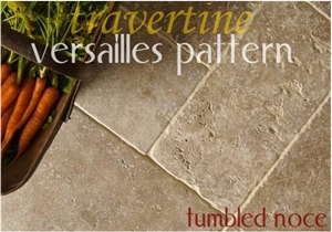 Noce Travertine Versailles Pattern Tile Tumbled Noce Travertine Versailles Pattern Tile Tumbled
