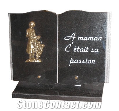 Nero Impala Granite Book Shape Gravestone Memorial Plaques