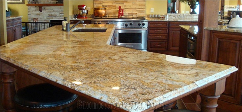 Golden Crystal Yellow Granite Countertops