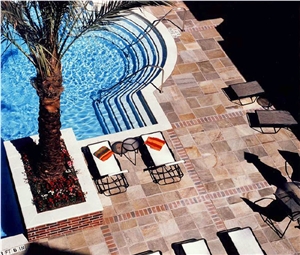 Brazilian Quartzite Floor and Pool Border