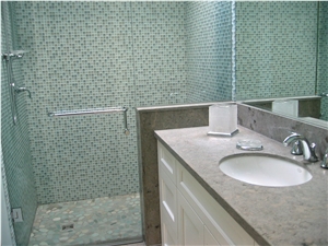 VanityTop, Backsplash in Deep Sea Blue Limestone VanityTop, Backsplash in Deep Sea Blue Limestone
