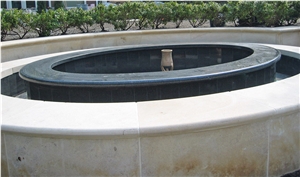 Water Curtain in French Limestone, Preto Aracruz