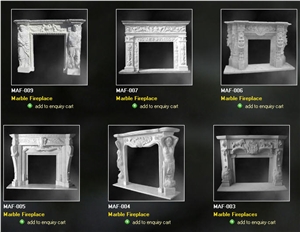 White Marble Fireplace Mantel