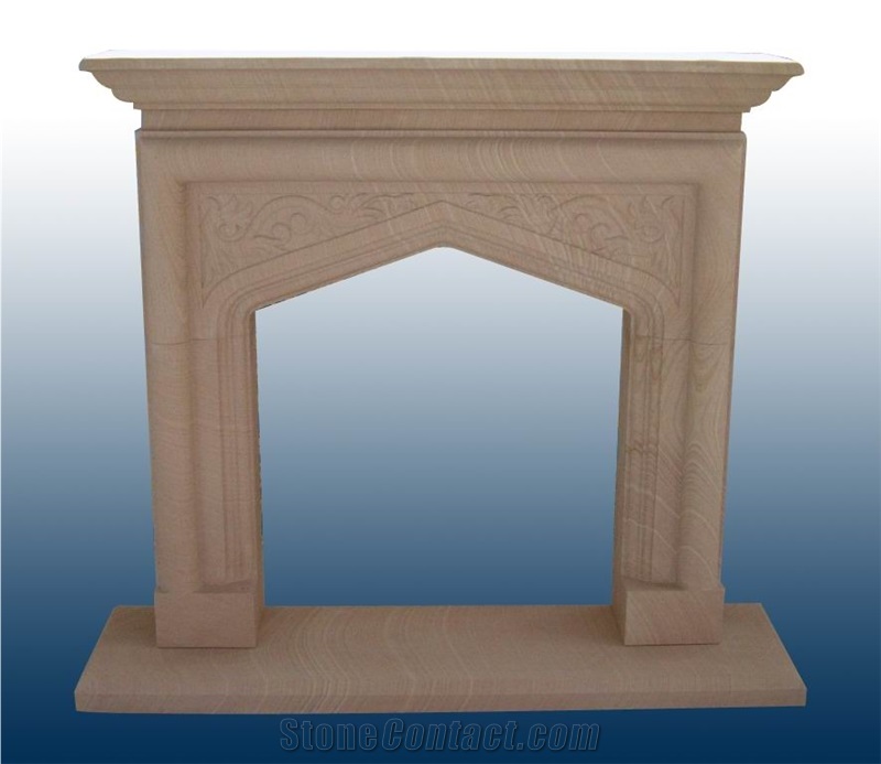 Yellow Sandstone Fireplace Mantel