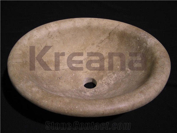 Noce Travertine Oval Design Sink