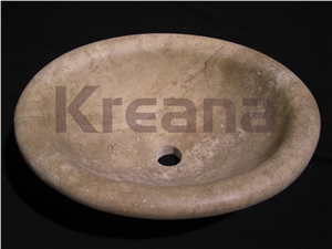 Noce Travertine Oval Design Sink