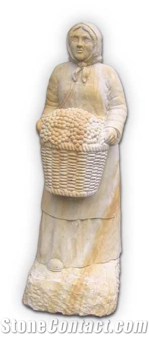 Yellow Sandstone Human Sculpture