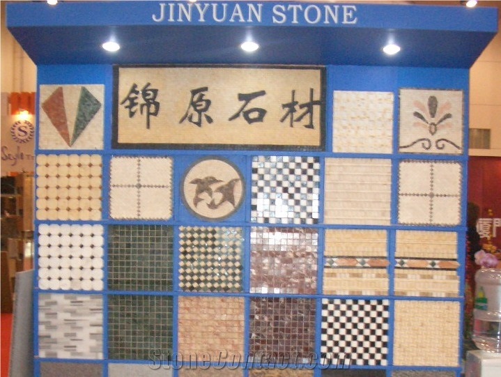 Chanel Golden Marble Make Basketweave Mosaic, Wall Mosaic