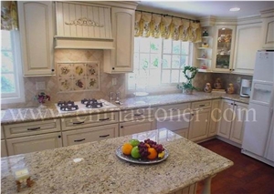 New Giallo Veneziano Granite Kitchen Worktops, New Venetian Gold Brazil Granite Countertops, Amarelo Ouro Brasil Kitchen Bar Top