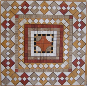 Travertine Mosaic Medallion- Rectangle