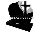 Shanxi Black Granite Cross Tombstone