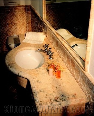 Scabas Travertine Vanity Top, Tiles